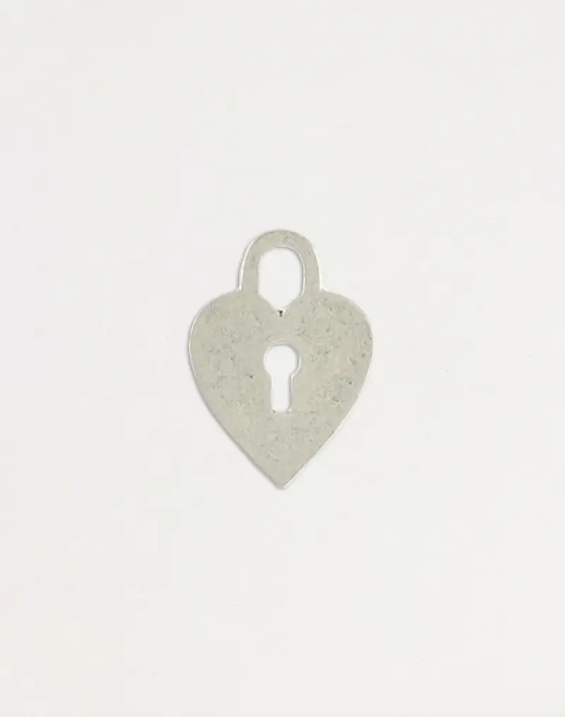 24x17mm Heart Lock Pendant Blank (Single Piece)
