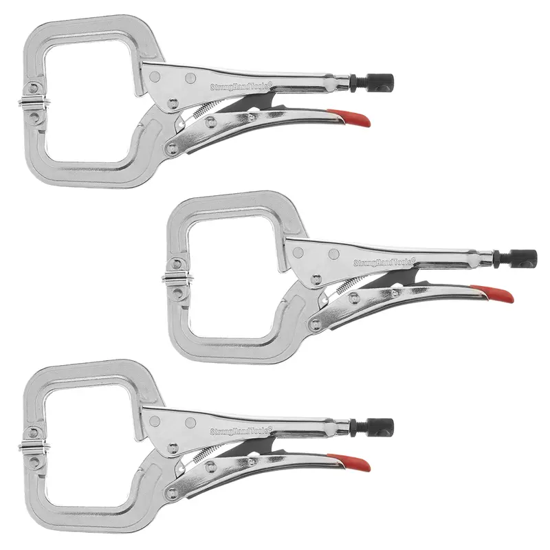 3-Piece Swivel-Pad Locking C-Clamp Pliers (PR115S) – 4″ Reach