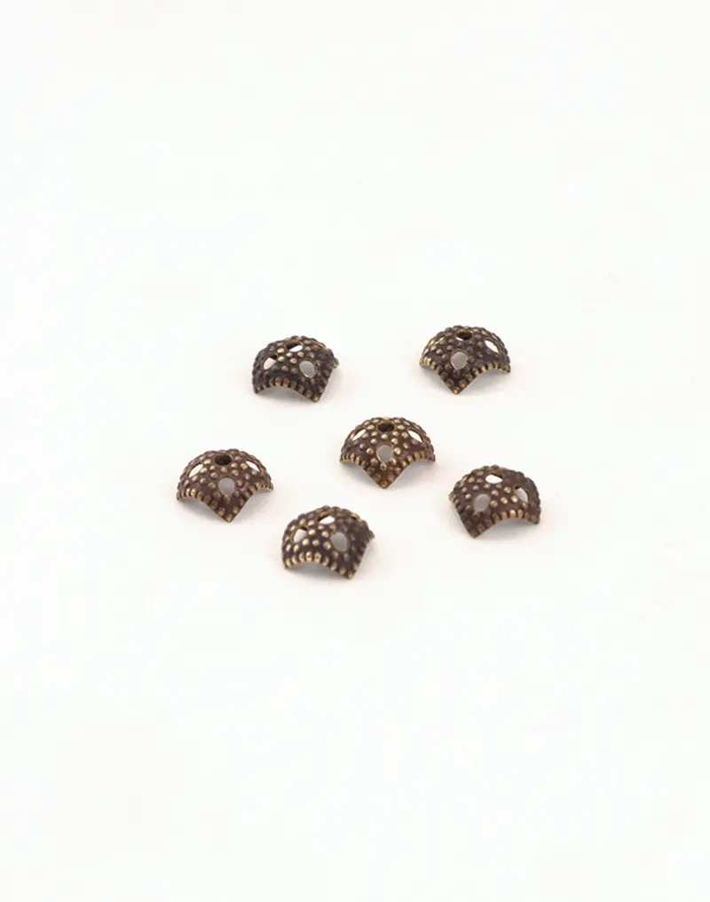 7mm Square Bead Caps – Pack of 6