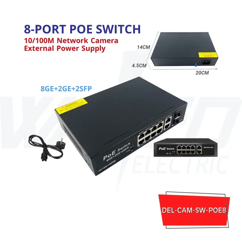 8-Port IEEE 802.3af/at PoE Network Switch