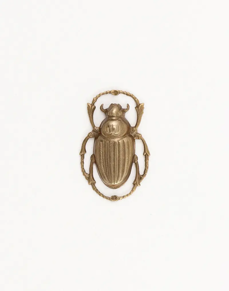 Ancient Scarab Charm – 32×20mm, Single Piece