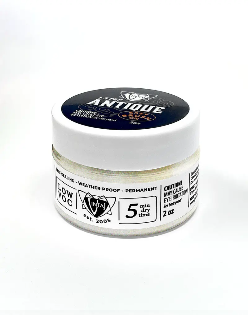 Antique Finish Paint in Metallic White Gold – 2 oz Elegant Aged Metallic