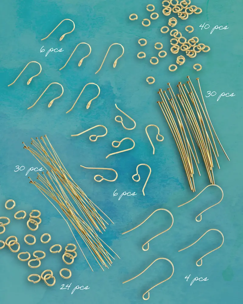 Comprehensive Solid Brass Findings Assortment – 140 Pieces