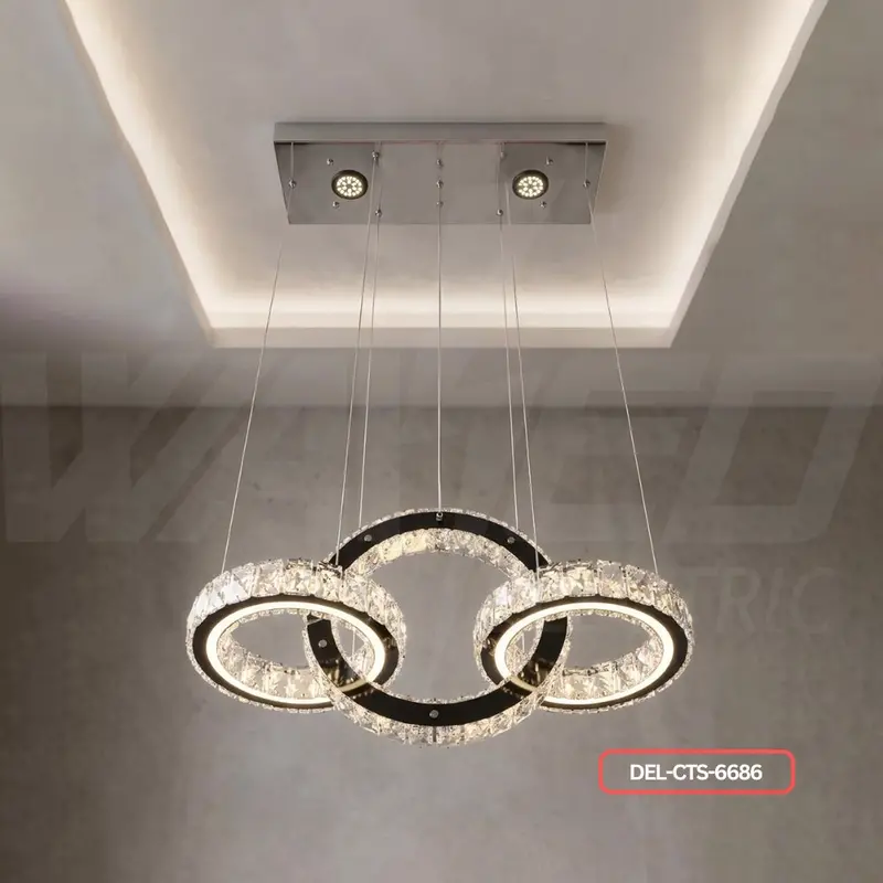 Contemporary Crystal Ring Chandelier – LED-Powered Circular Pendant