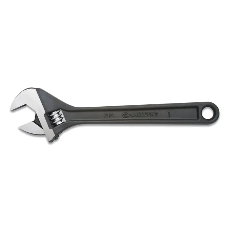 Crescent Black Oxide Adjustable Wrench – 8″ Length, 1.125″ Max Jaw Opening, SAE/Metric (181-AT28BK)