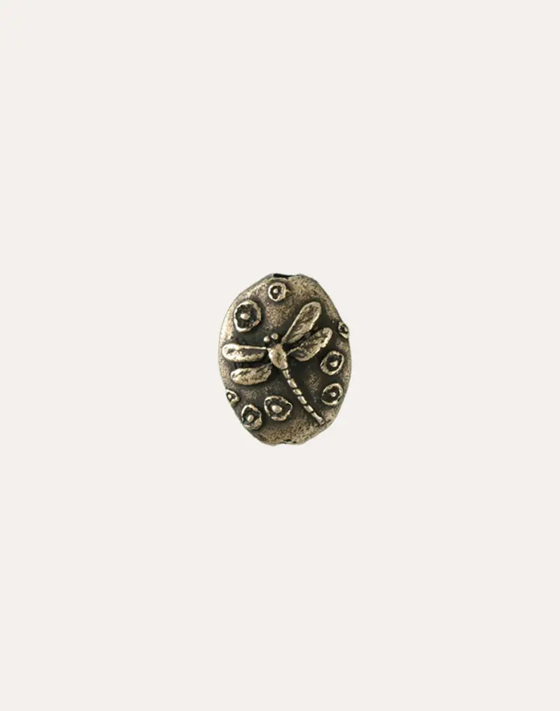 Dragonfly Pebble Charm – 22x17mm Organic-Inspired Pendant (Single Piece)