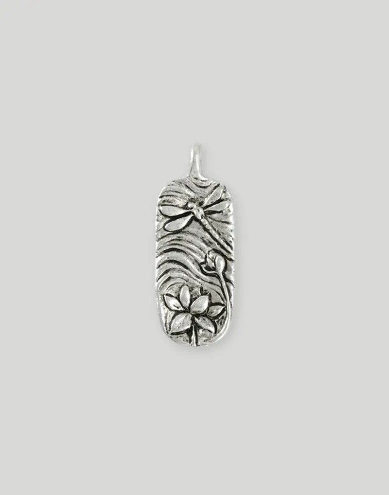 Dragonfly Pond Charm – 37×15mm Nature-Inspired Flat Pendant (1-Piece)