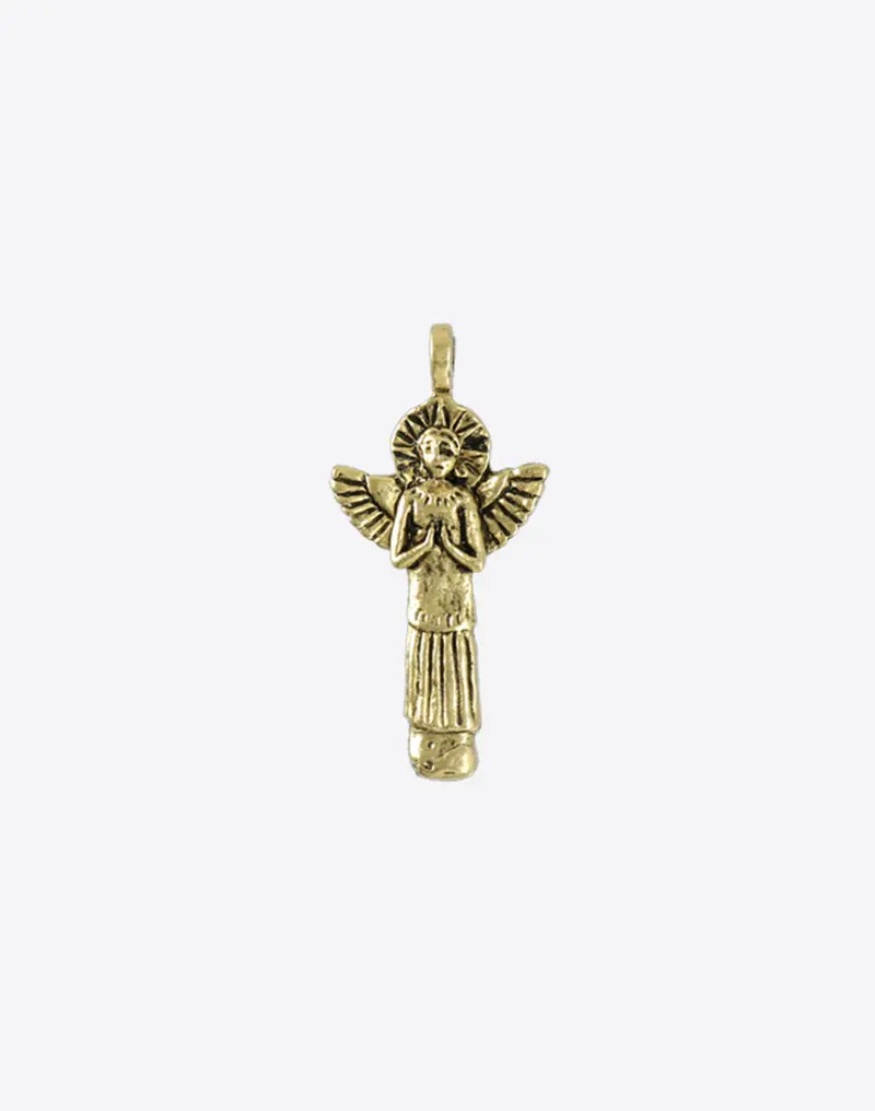 Faith Angel Charm – 35.5×17.5mm Spiritual Winged Figure (1-Piece)