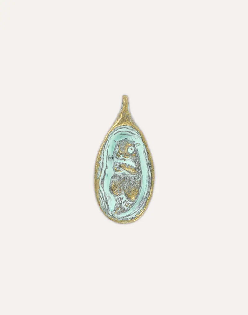 Floating Otter Charm – 34×16mm Playful Wildlife Pendant (1-Piece)