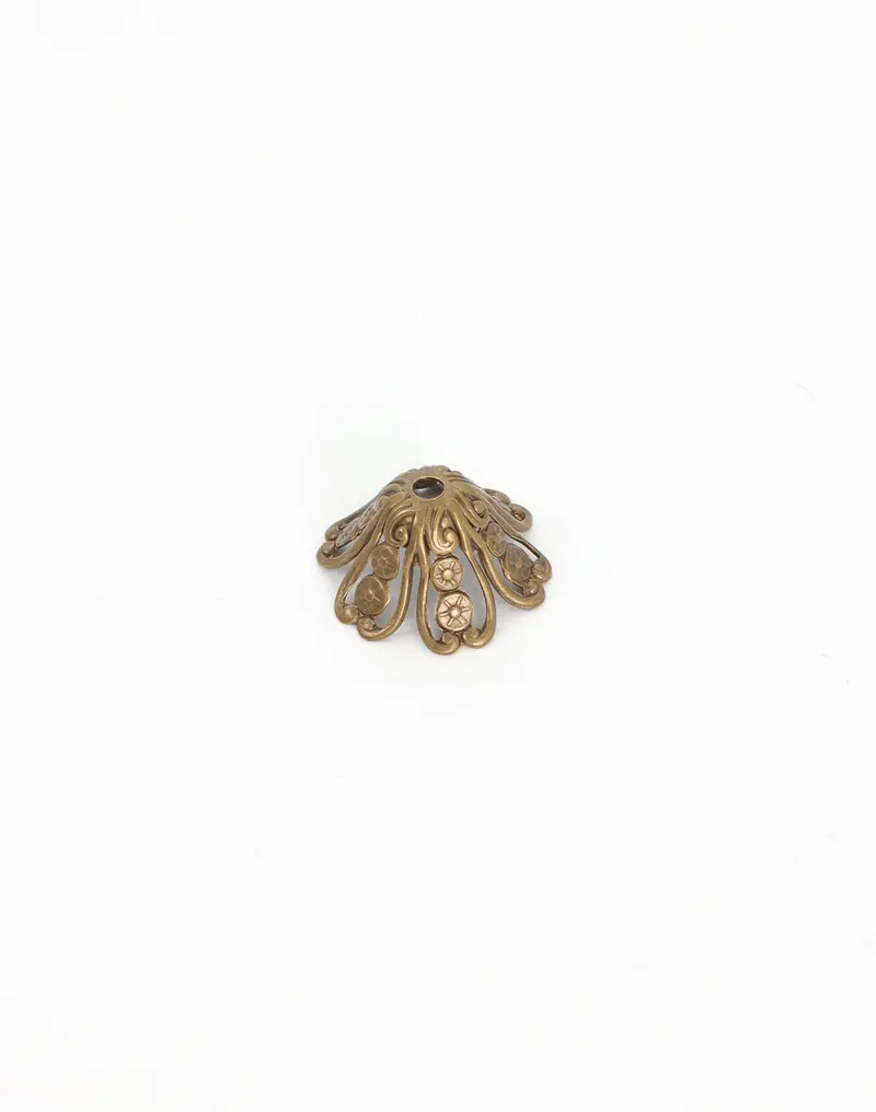 Fluted Flower Bead Cap – 20mm Textured Blossom-Shaped Jewelry Topper (1 Piece)