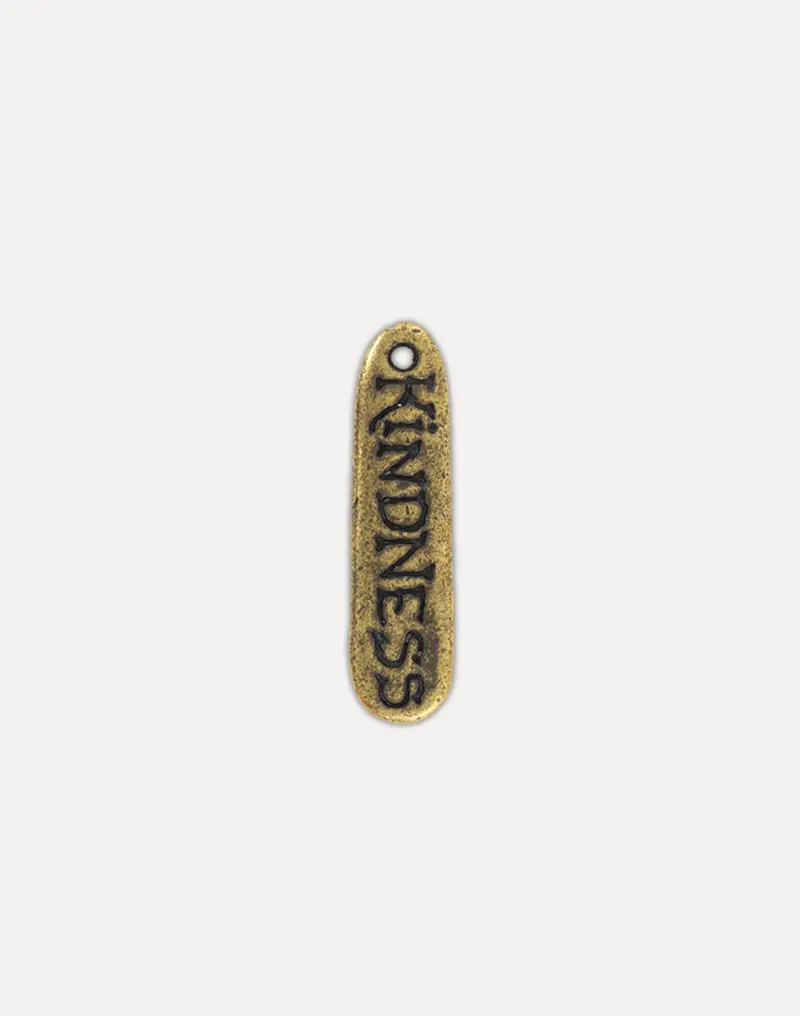 Kindness Word Charm – 34 mm × 10 mm Elegant Script Pendant (1 Piece)