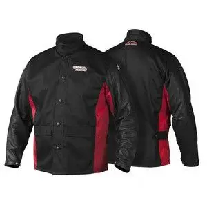 Lincoln Shadow Grain Leather-Sleeved Welding Jacket – Durable Workwear