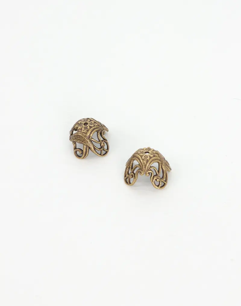 Love Birds Bead Cap – 15×11mm Themed Metal End Cap for Beads (2 Pieces)