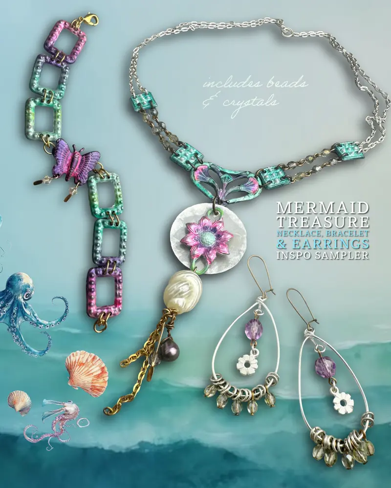 Mermaid Treasure Jewelry Inspiration Bundle – Necklace, Bracelet & Earrings