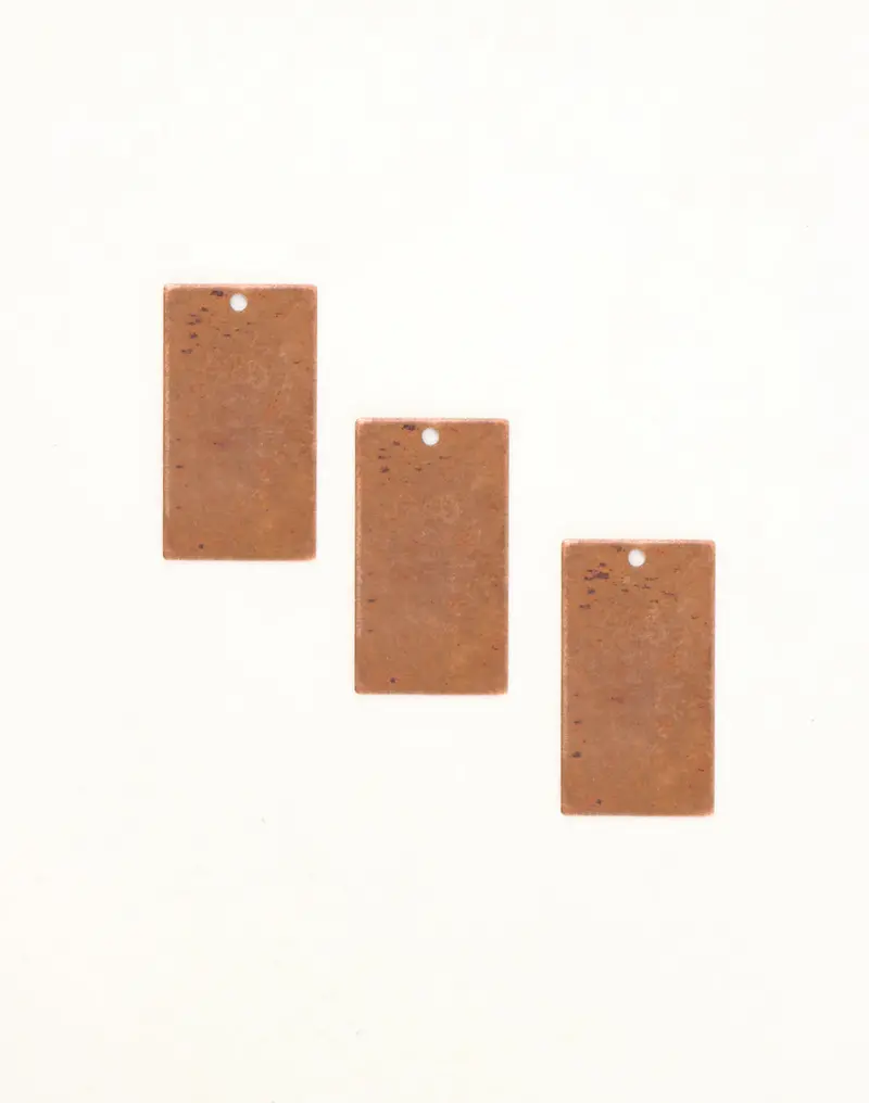 Narrow Rectangle Charm, 23x13mm, Single Piece