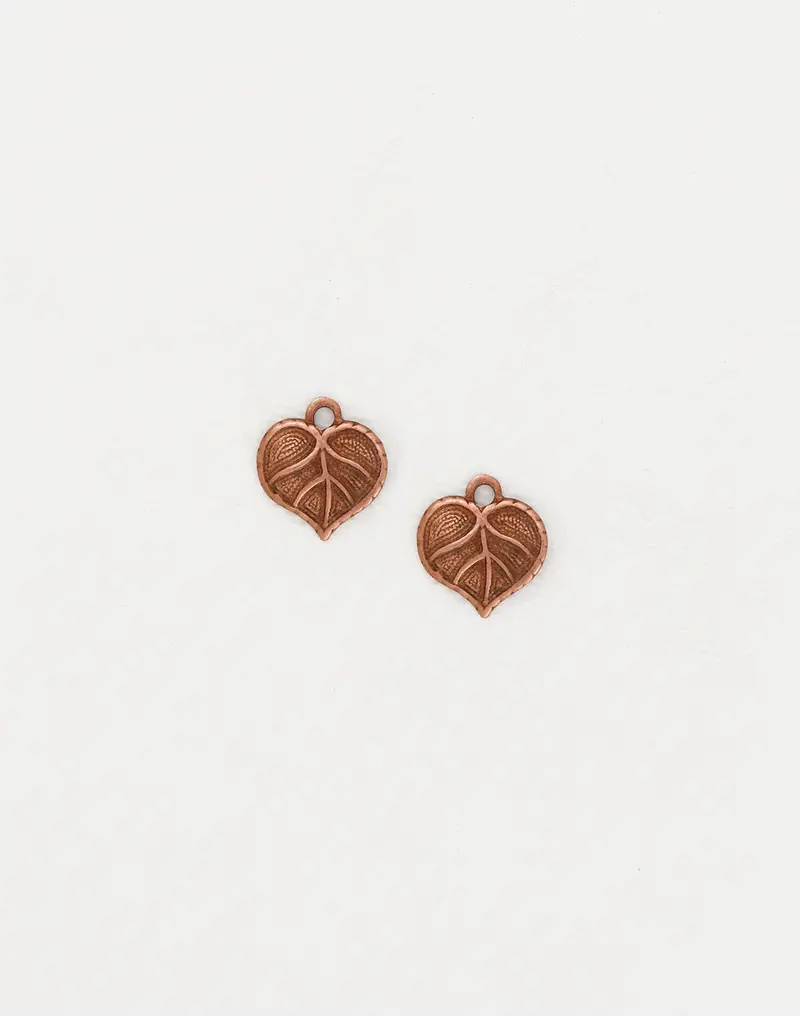 Nouveau Leaf Charm – Art Nouveau-Inspired 13x12mm Botanical Accent (2 Pieces)