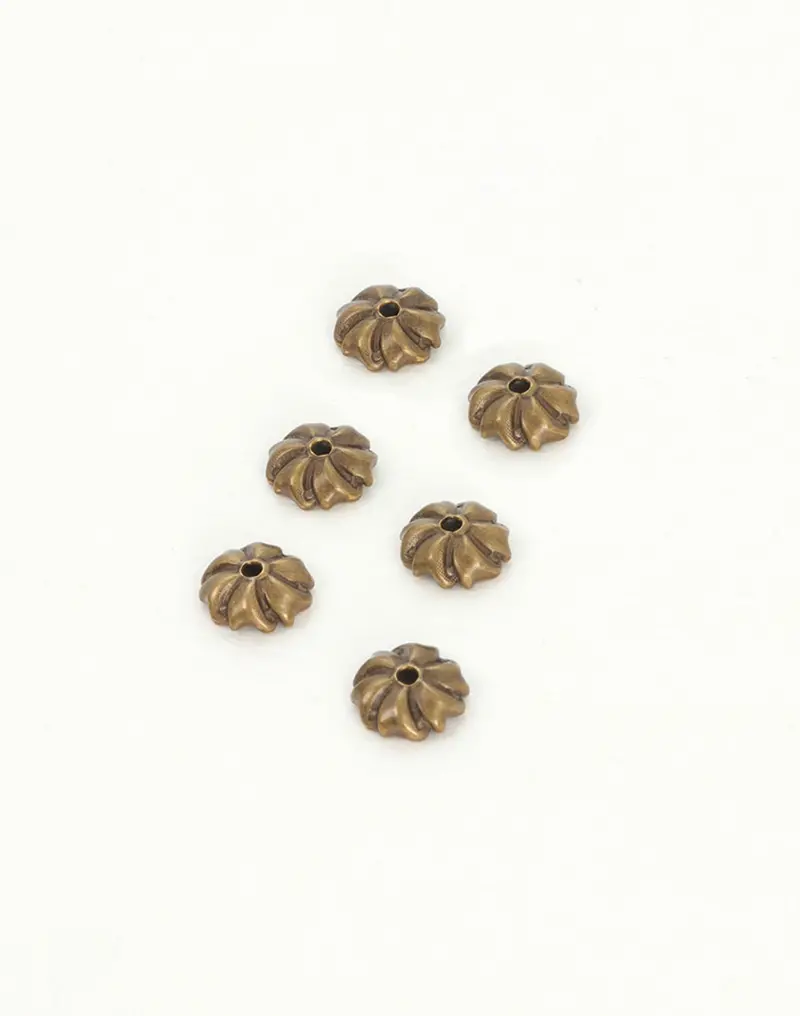 Pinwheel Bead Cap – 7.5mm Rotating Petal-Style Metal End Cap (6 Pieces)