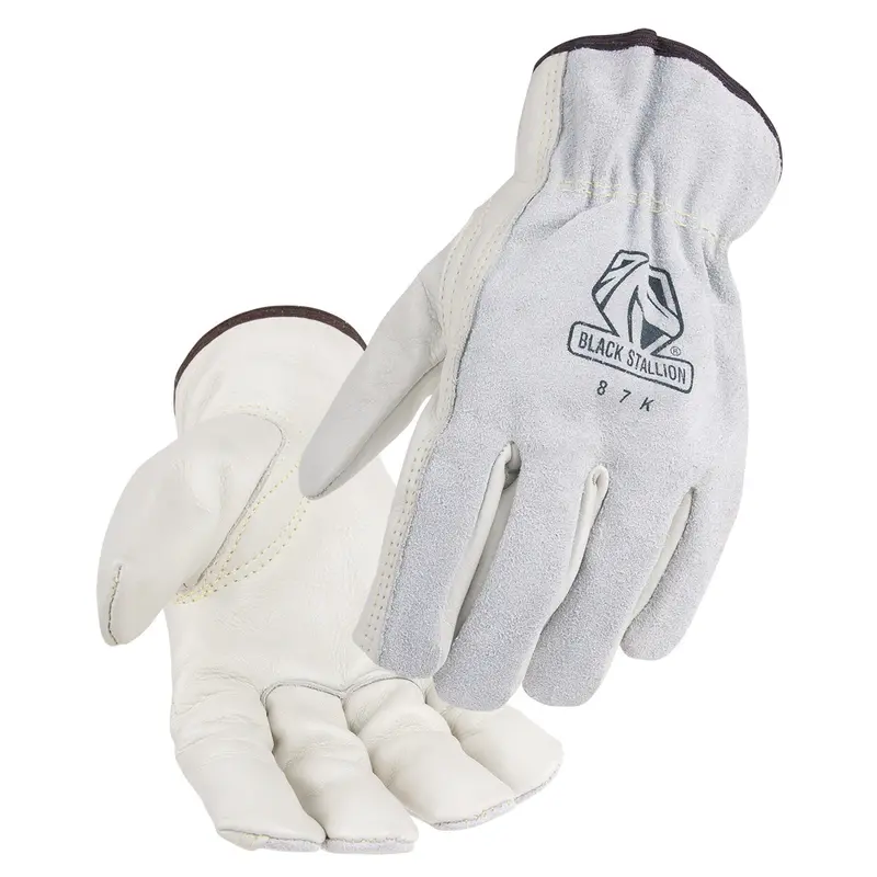 Revco 87K Grain Cowhide Palm Driver Gloves – Split Cowhide Back with Kevlar® Reinforced Stitching (12 Pairs)
