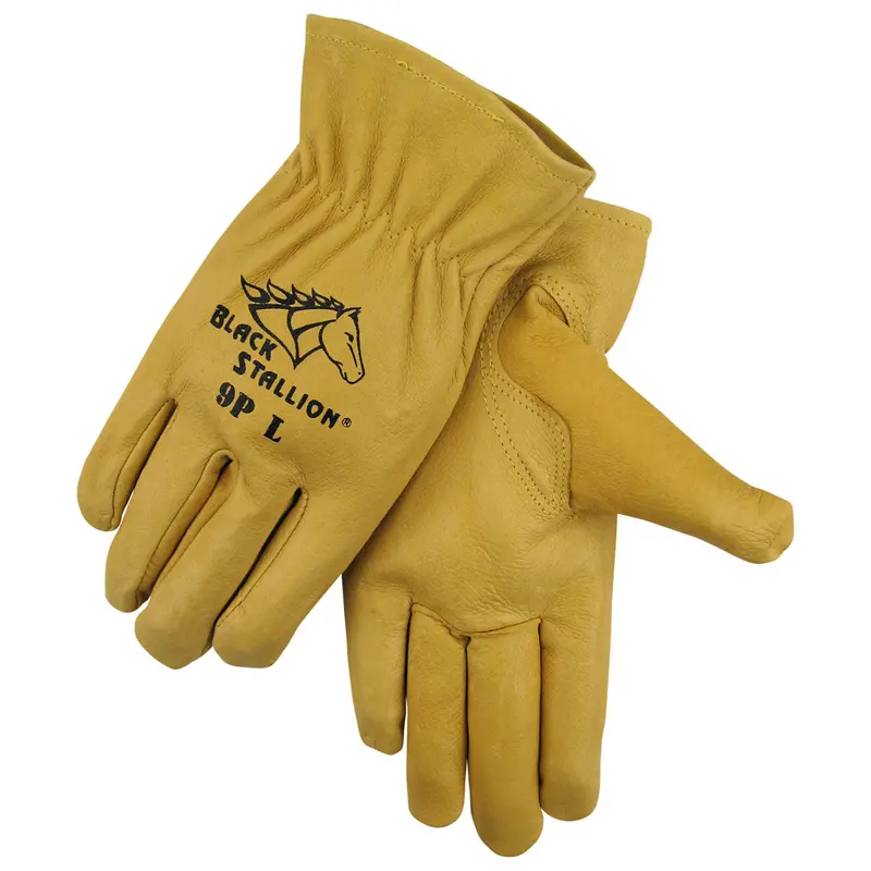 Revco 9P Pigskin Work Gloves with Elastic Wrist for Precision Handling