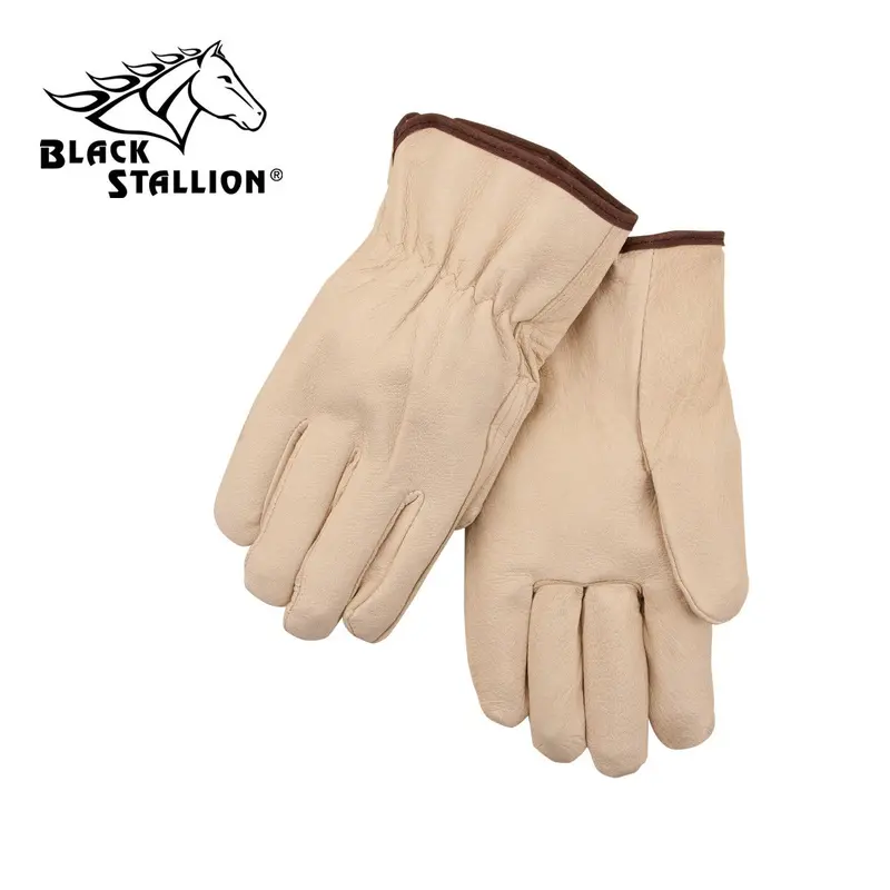 Revco 9PB Value-Driven Driver’s Gloves — Elastic-Wrist Grain Pigskin Work Gloves (1 Pair)