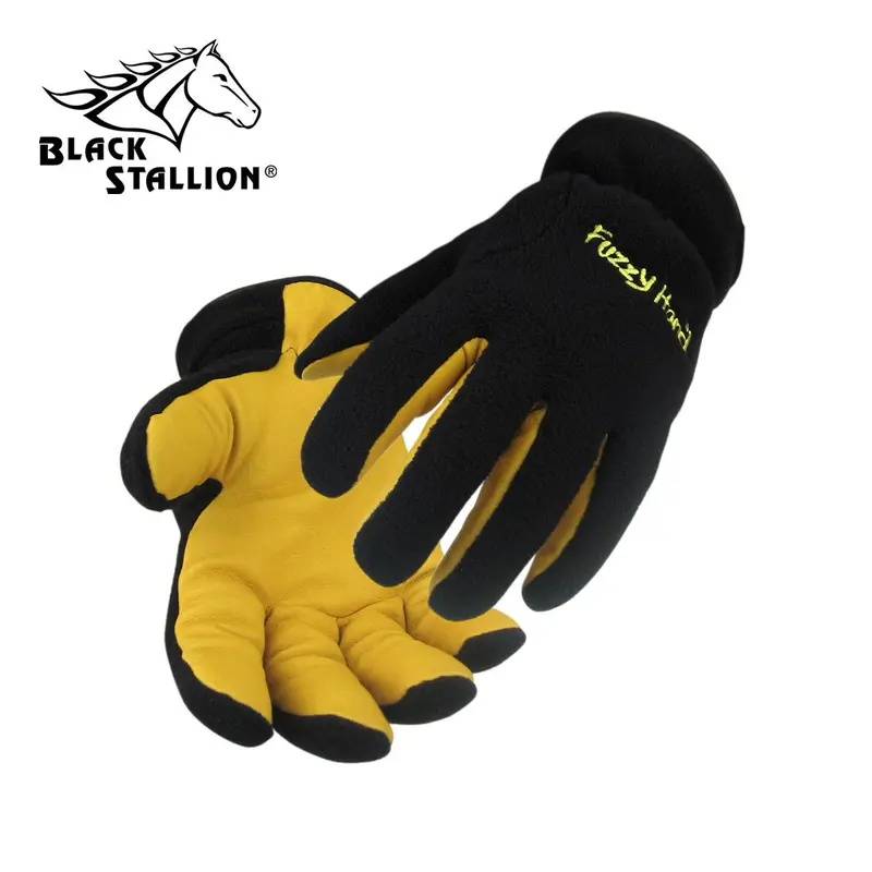 Revco FuzzyHand™ Winter Gloves – Black Split Cowhide & Polar Fleece Blend (Single Pair)