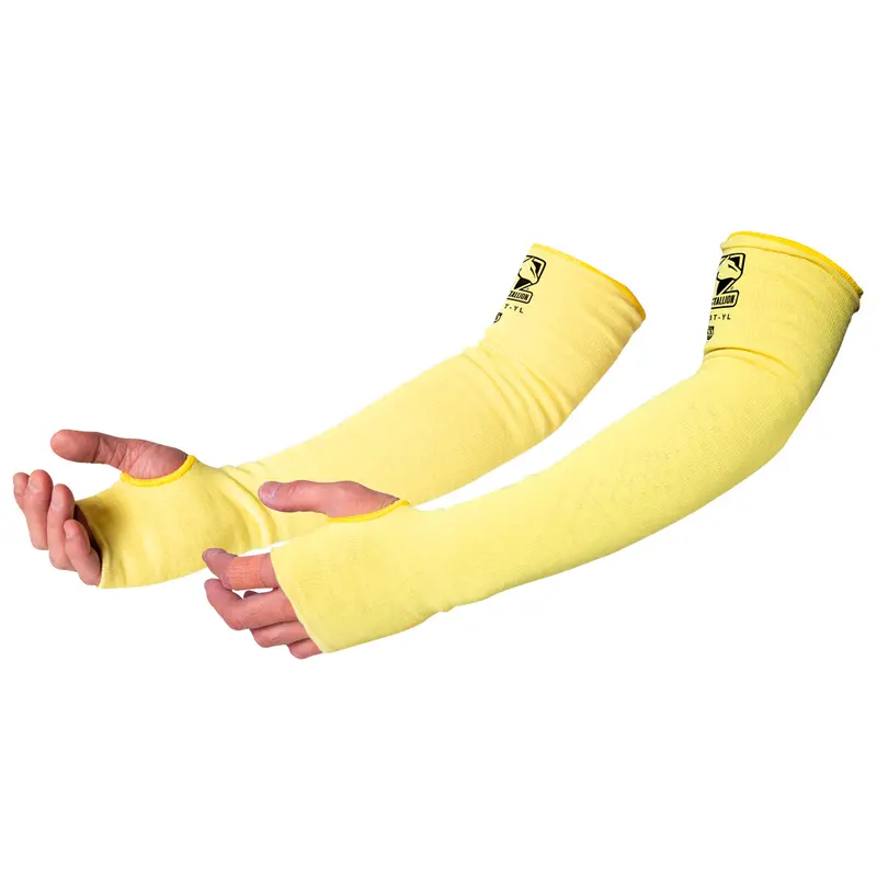 Revco Kevlar Knit Cut-Resistant Sleeves – 23″, Yellow, A3 Level, with Thumb Slot