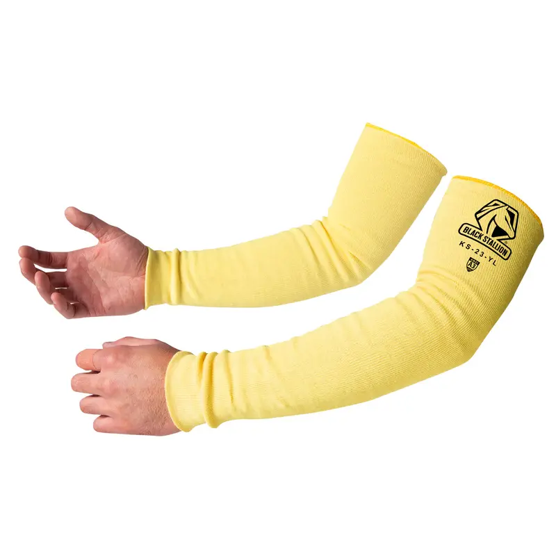 Revco Yellow Kevlar Knit Sleeves – 23″, A3 Cut Protection, Seamless Thumbless Design