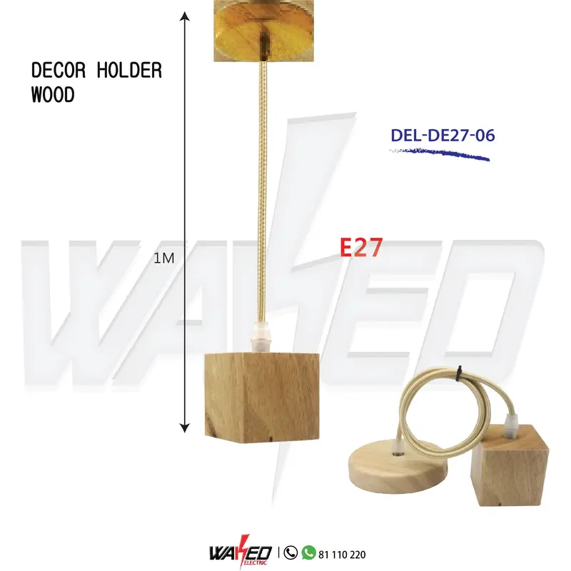 Rustic Wooden E27 Lamp Holder