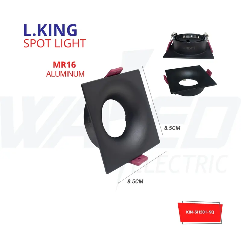 Square MR16 Spotlight Cover – Anodized Aluminum Housing