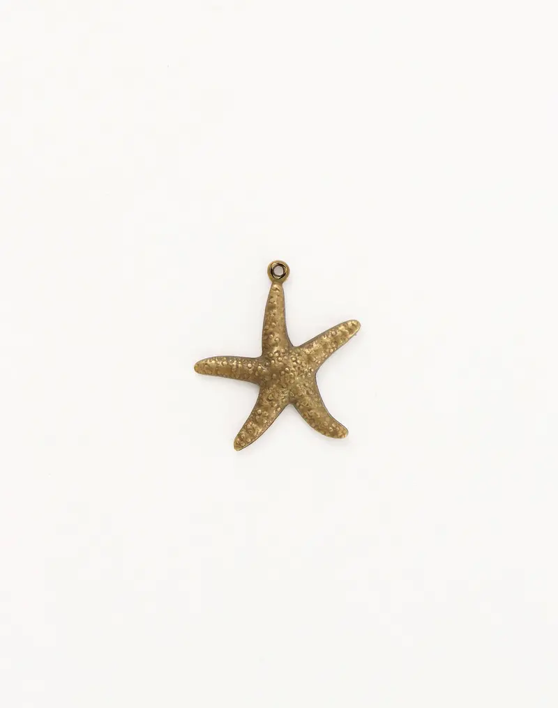 Starfish Puff Charm – 3D Sea-Themed 23x20mm Pendant (1 Piece)