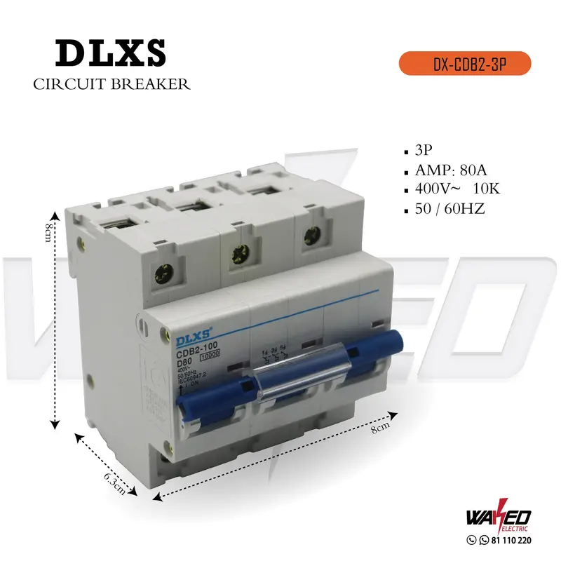 Three-Phase Circuit Breaker – 80–125A, 10kA High-Performance MCB