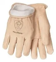 Tillman 1412 Pearl-Finished Pigskin Winter Gloves – Fleeced Lining, Top-Grain Leather, Sold Each