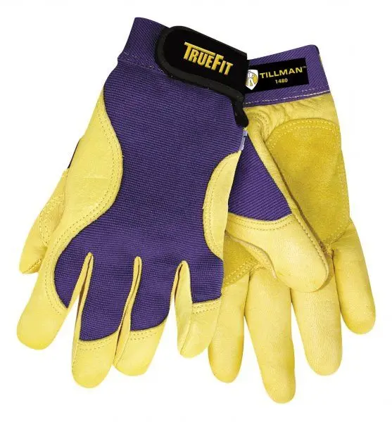Tillman 1480 Deerskin-Palm & Blue-Spandex Back TrueFit Gloves – Pair