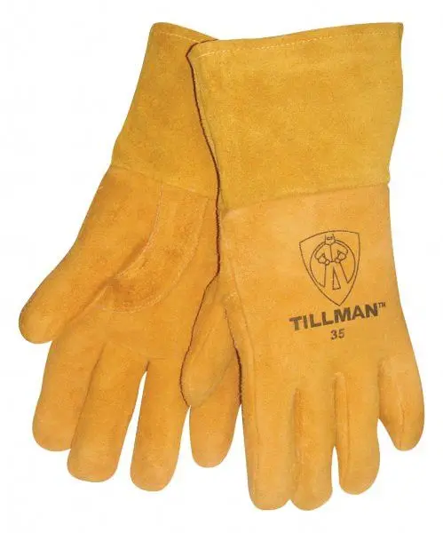 Tillman 35 Premium Reverse Gold Deerskin MIG Welding Gloves (Heavyweight, 1 Pair)
