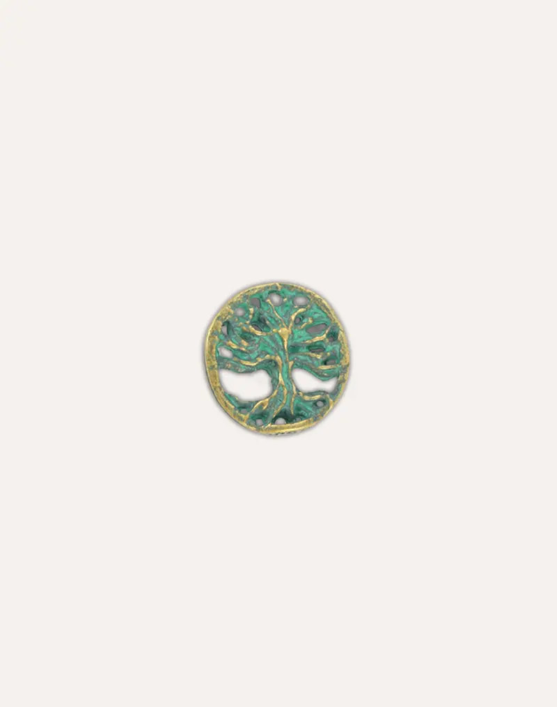 Tree Silhouette Charm – 18 mm Round Botanical Accent (1 Piece)