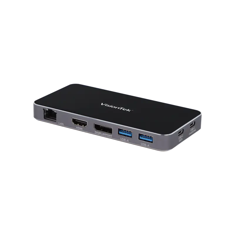 VisionTek VT350 Portable USB-C Dock – Dual Monitor Support, DP Alt Mode, 100W PD, USB-A/C + Ethernet, Multi-OS Ready