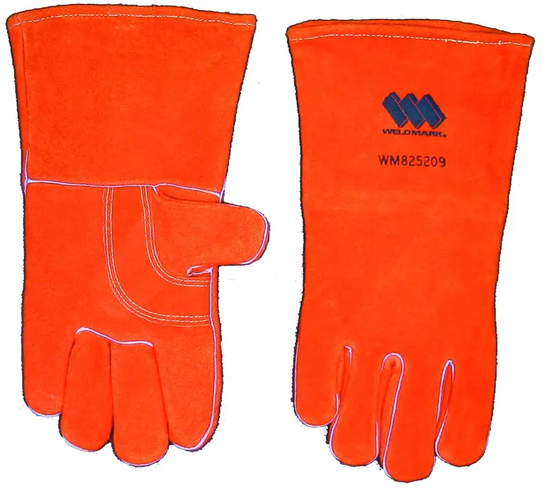 Weldmark WM825209 Cotton-Lined Cowhide Work Gloves – Brown Split Hide, 13″, Large (48-Per Pack)