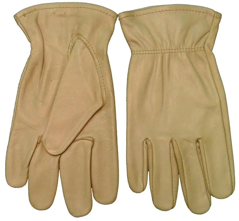 Weldmark WM833103 Driver Gloves – Top-Grain Cowhide, Tan, Unlined, Elastic Cuff (12-Per Pack)