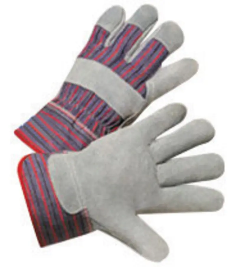 Weldmark WM846300 Economy Work Gloves – Leather Palm, Denim Back, Elastic Strap, 2.5″ Cuff (12-Per Pack)