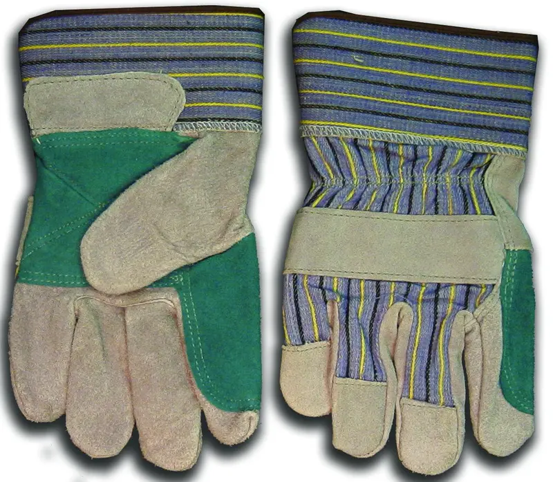 Weldmark WM848109 Heavy-Duty Work Gloves – Double-Leather Palm, Denim Back, 2.5″ Cuff (72-Per Pack)