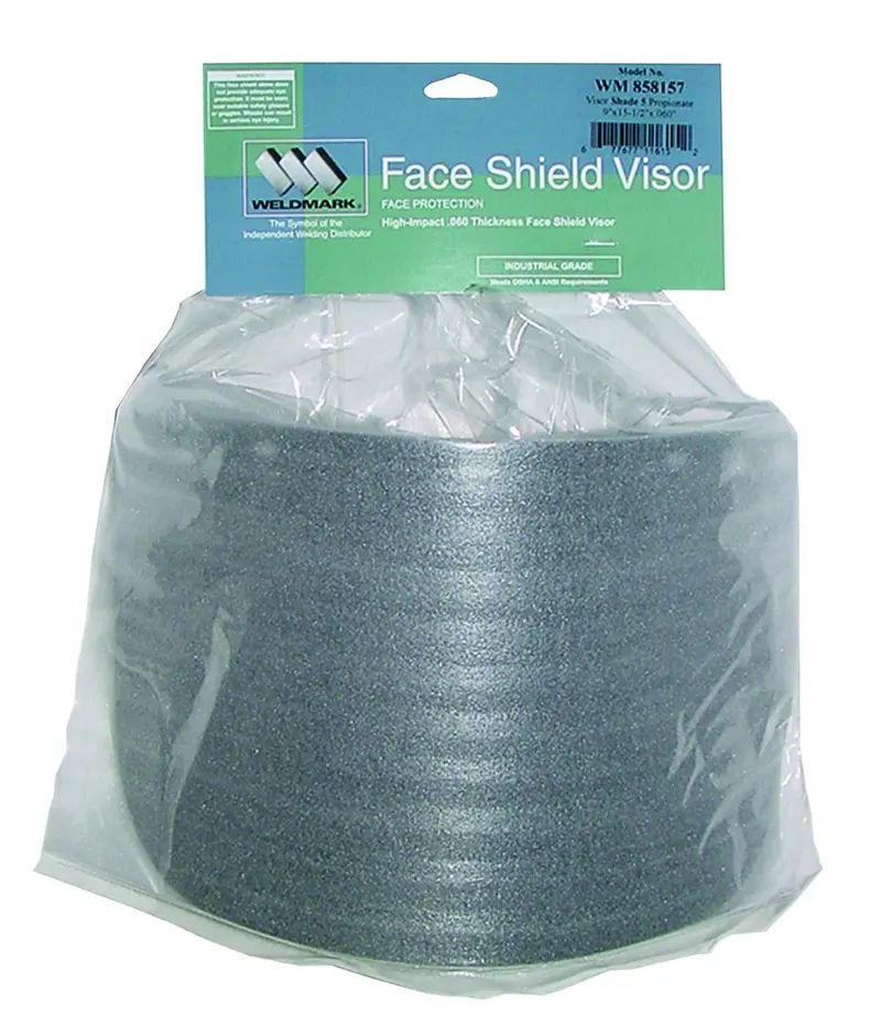 Weldmark WM858157 Shade #5 Welding Visor – 8″ × 15.5″ × 0.060″, POP Packaging (50-Pack)