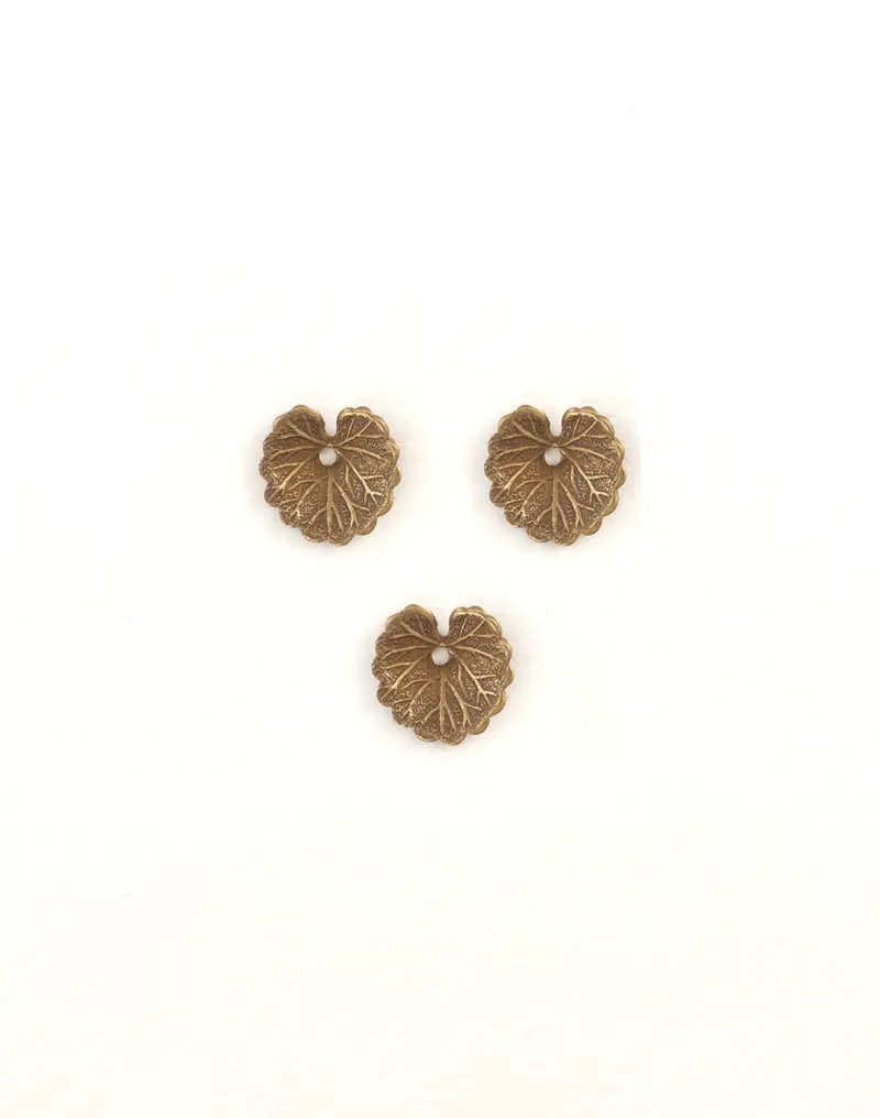 Wooded Ivy Filigree Beads, 15mm Miniature Leaves, Set of 3
