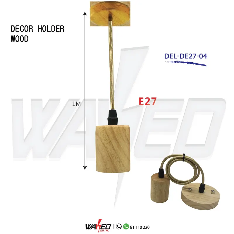 Wooden E27 Lamp Holder