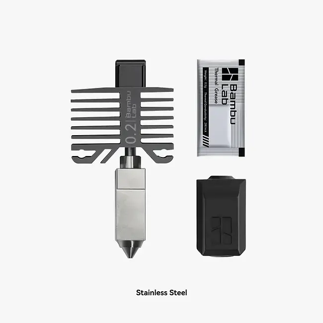 X1C-Compatible 0.2mm Hardened Steel Hotend with Precision Nozzle
