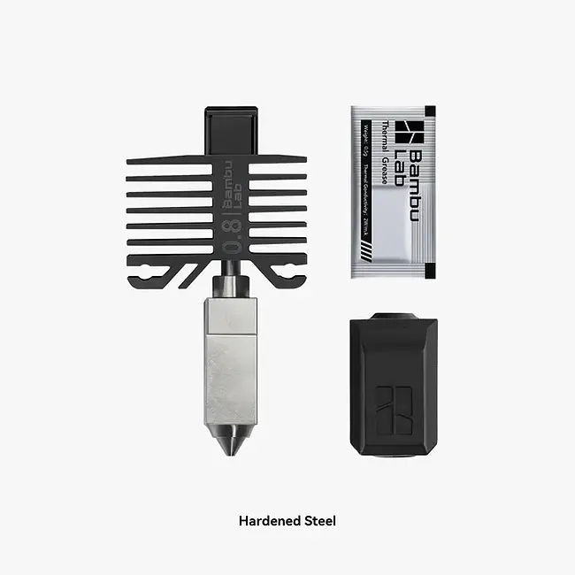 X1C-Compatible 0.8mm Hardened Steel Hotend Assembly with Nozzle