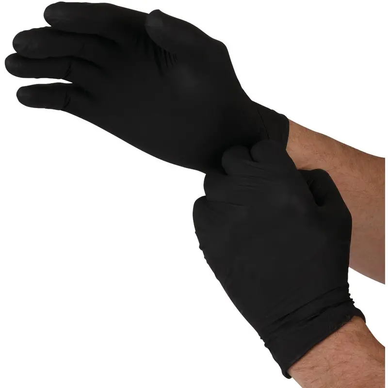 Boss Black Nitrile Disposable Gloves – 4-Mil, Size Large (100-Pack) 1