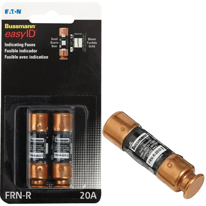 Bussmann Frn-R Time-Delay Fuse — 20A Heavy-Duty Cartridge, 2-Count 1