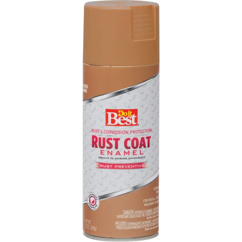 Do It Best Rust Coat Anti-Rust Spray Paint – Gloss Sand Finish, 12 Oz Can 1
