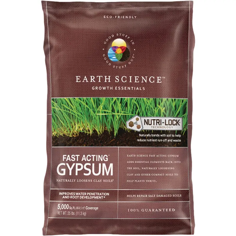 Earth Science Fast-Acting Gypsum – 25-Pound Bag Covers 5,000 Sq. Ft. 1