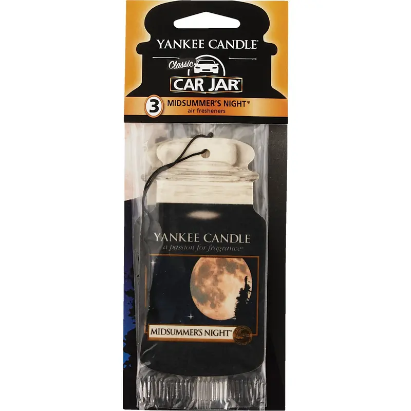 Yankee Candle Car Jar Air Freshener – Midsummer'S Night Scent, 3-Pack Travel-Sized Units 1